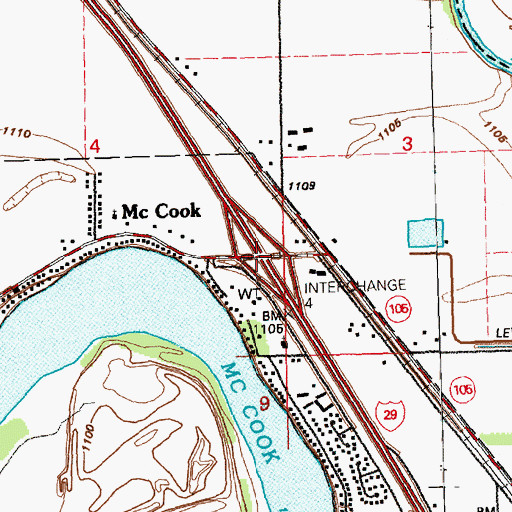 Topographic Map of Interchange 4, SD