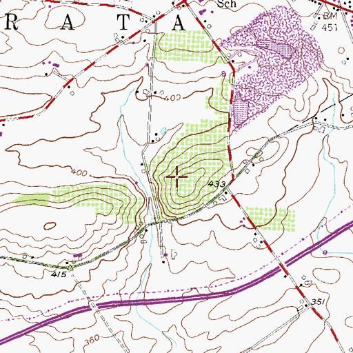 Topographic Map of Brossman Fruit Farm, PA