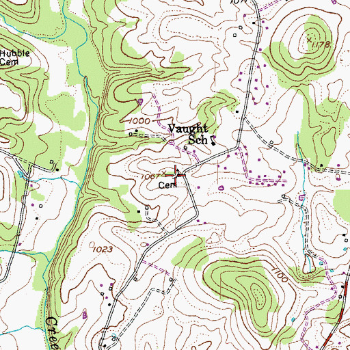 Topographic Map of Sweeny Church Cemetery, KY