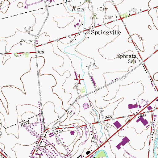 Topographic Map of Indian Run Farm, PA