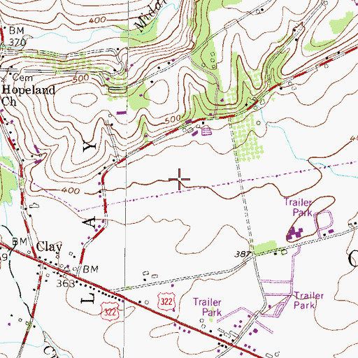 Topographic Map of Clearview Farms, PA