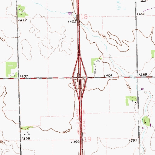 Topographic Map of Interchange 68, SD