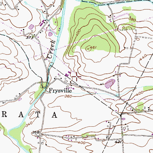 Topographic Map of Frysville Farm, PA
