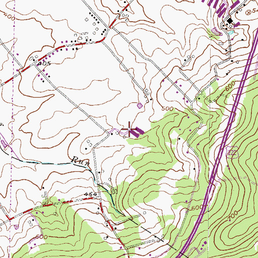 Topographic Map of Glenwood Farms, PA