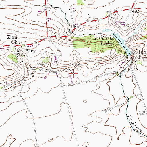 Topographic Map of Hillview Farms, PA