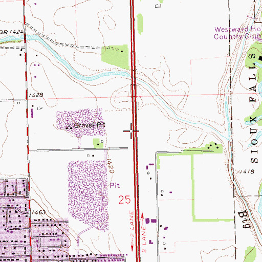 Topographic Map of Interchange 78, SD
