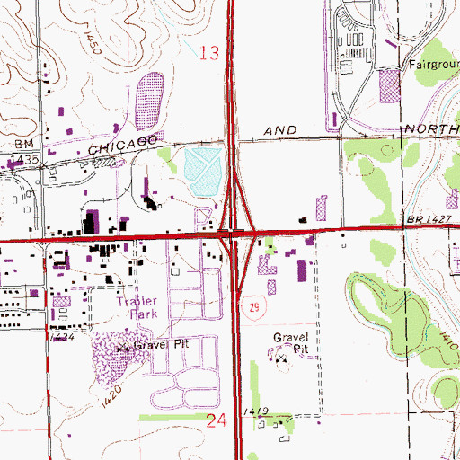 Topographic Map of Interchange 79, SD