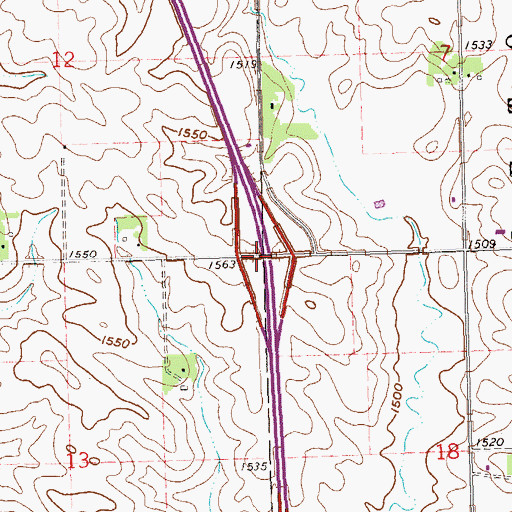 Topographic Map of Interchange 86, SD