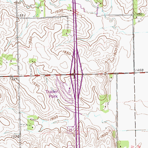 Topographic Map of Interchange 94, SD