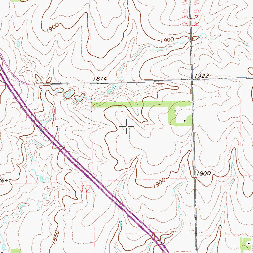 Topographic Map of Interchange 114, SD