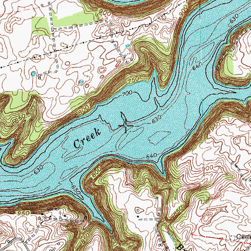 Topographic Map of Lees Ford (historical), KY