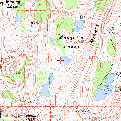 Topographic Map of Mosquito Lakes, CA
