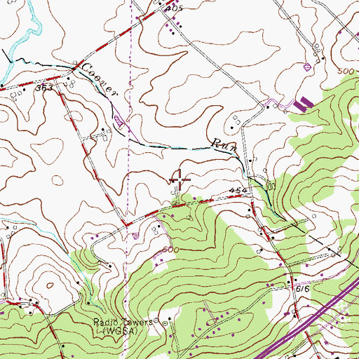 Topographic Map of Crystal Springs Farm, PA