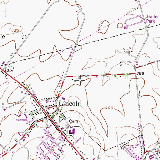 Topographic Map of Martin Poultry Farm, PA