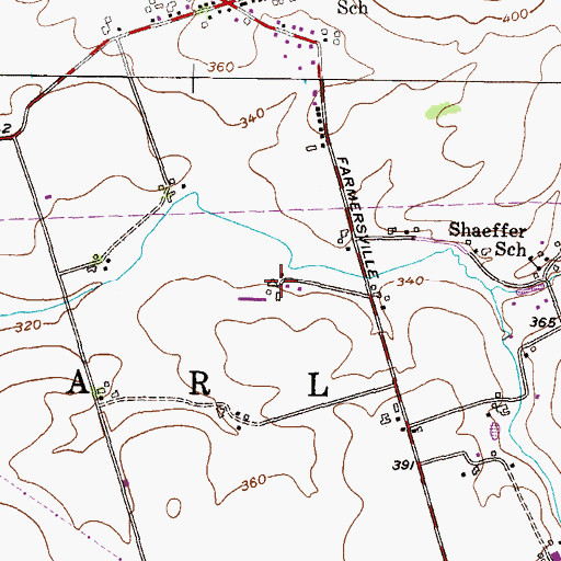 Topographic Map of Zimmerman Dairy Farm, PA