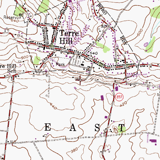 Topographic Map of Fifth Day Farm, PA