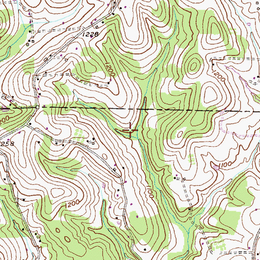 Topographic Map of Hidden Oaks Farm, PA