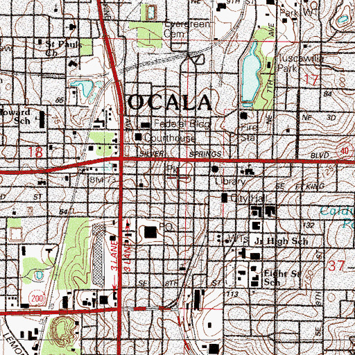 Topographic Map of Marion Theatre, FL