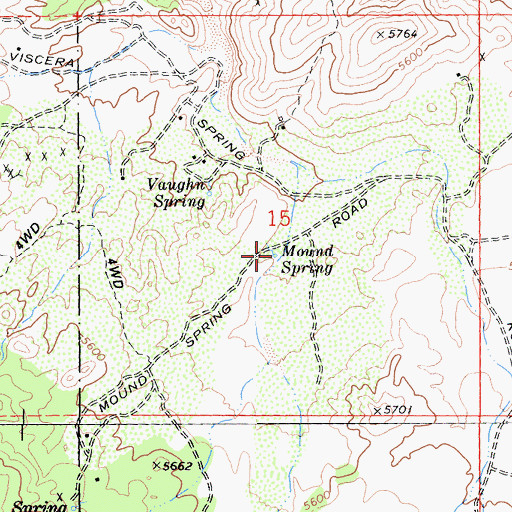 Topographic Map of Mound Spring, CA