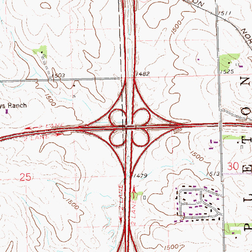 Topographic Map of Interchange 84, SD