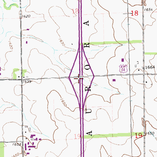 Topographic Map of Interchange 133, SD