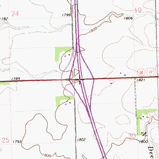 Topographic Map of Interchange 150, SD