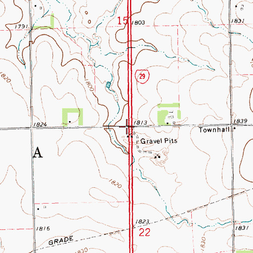 Topographic Map of Interchange 180, SD