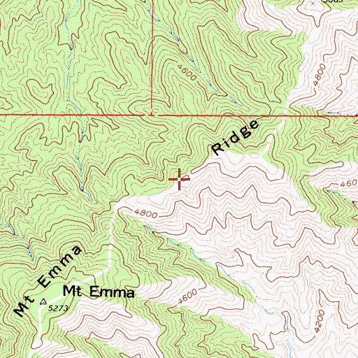 Topographic Map of Mount Emma Ridge, CA
