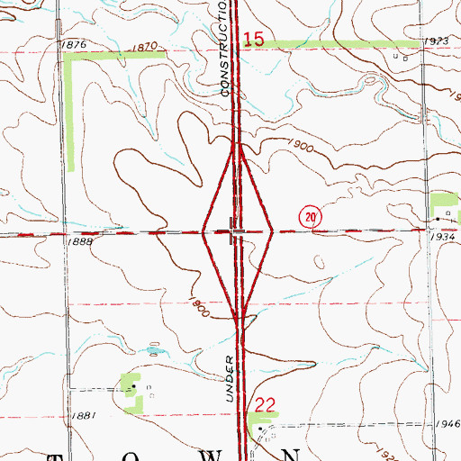 Topographic Map of Interchange 193, SD