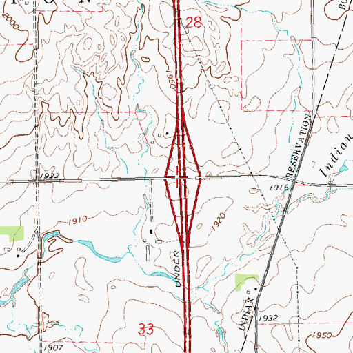 Topographic Map of Interchange 201, SD