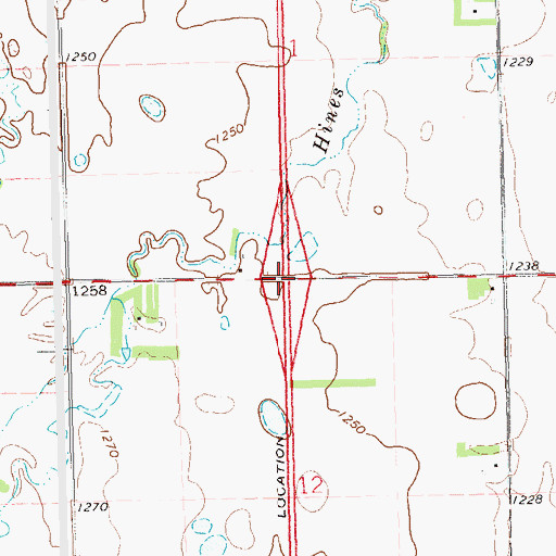 Topographic Map of Interchange 224, SD