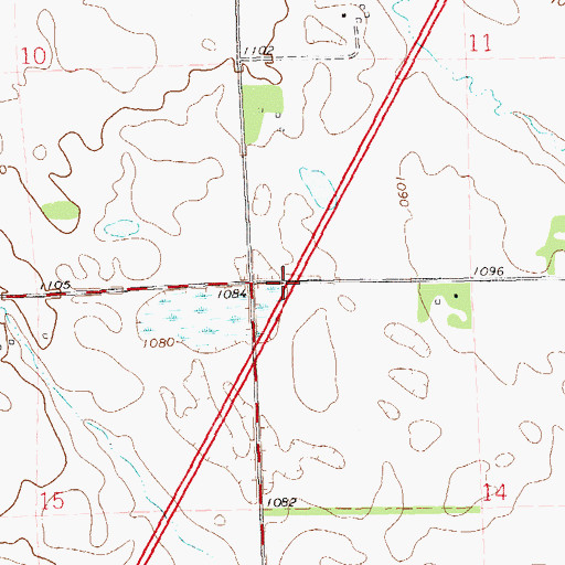 Topographic Map of Interchange 242, SD