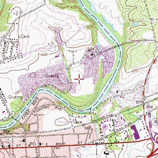 Topographic Map of Hummelstown Quarry, PA