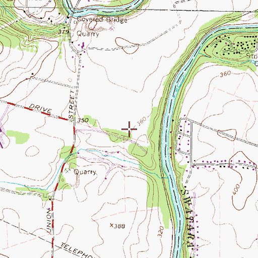 Topographic Map of Fiddlers Elbow Quarry, PA