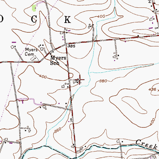 Topographic Map of Meadow View Dairy, PA
