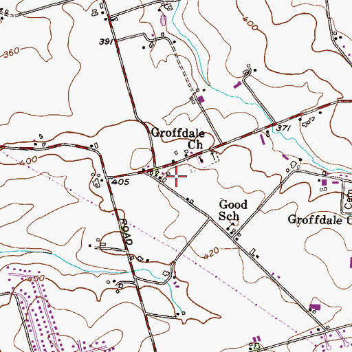 Topographic Map of Ariene Acres, PA