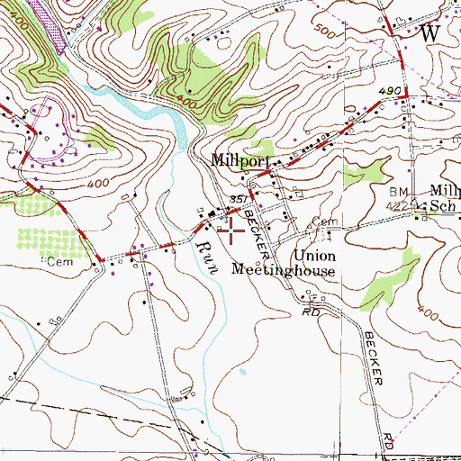 Topographic Map of King Farm, PA