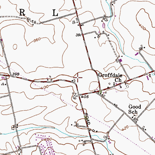 Topographic Map of Twin Oak Horse Farm, PA