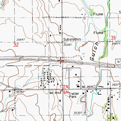 Topographic Map of Interchange 8, SD