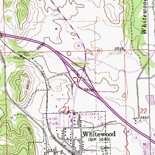 Topographic Map of Interchange 23, SD