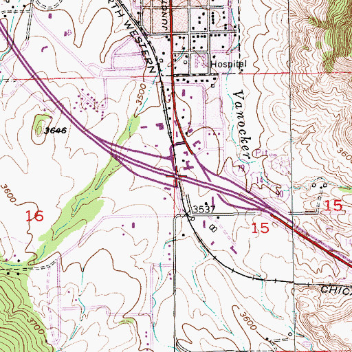 Topographic Map of Interchange 32, SD