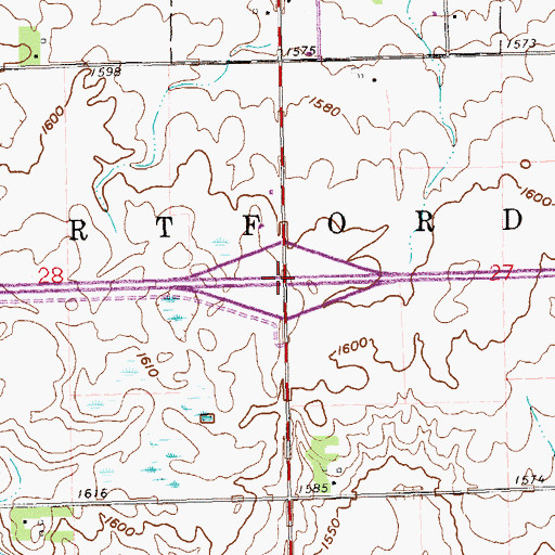 Topographic Map of Interchange 387, SD