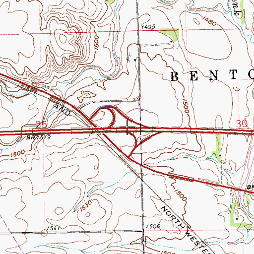Topographic Map of Interchange 390, SD