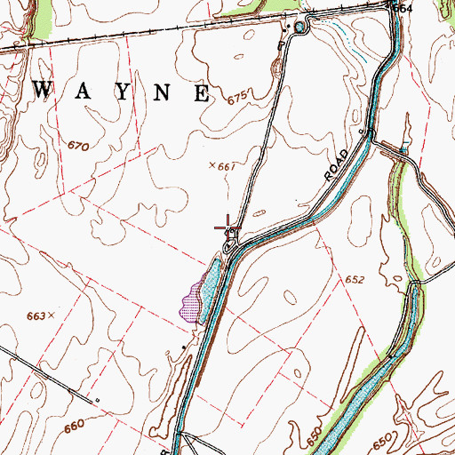 Topographic Map of Richards Farms, OH