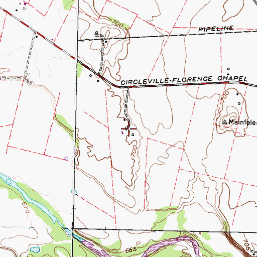 Topographic Map of Pleasantview Farm, OH