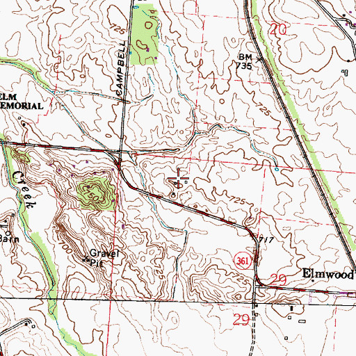 Topographic Map of Barnhart Farm, OH