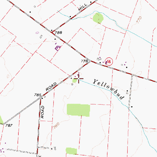 Topographic Map of Ruff Farms, OH