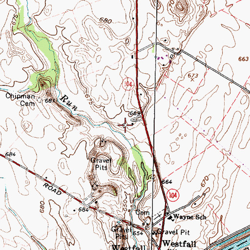 Topographic Map of Hoffman Farms, OH