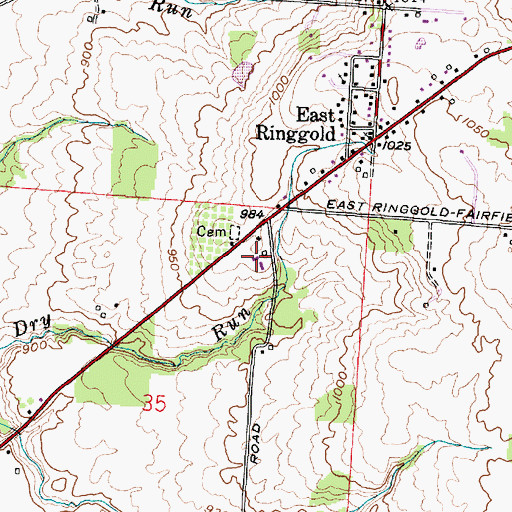 Topographic Map of Leist Farms, OH