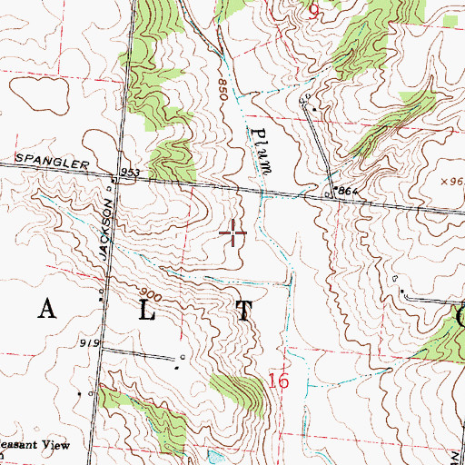 Topographic Map of Ragland Farms, OH